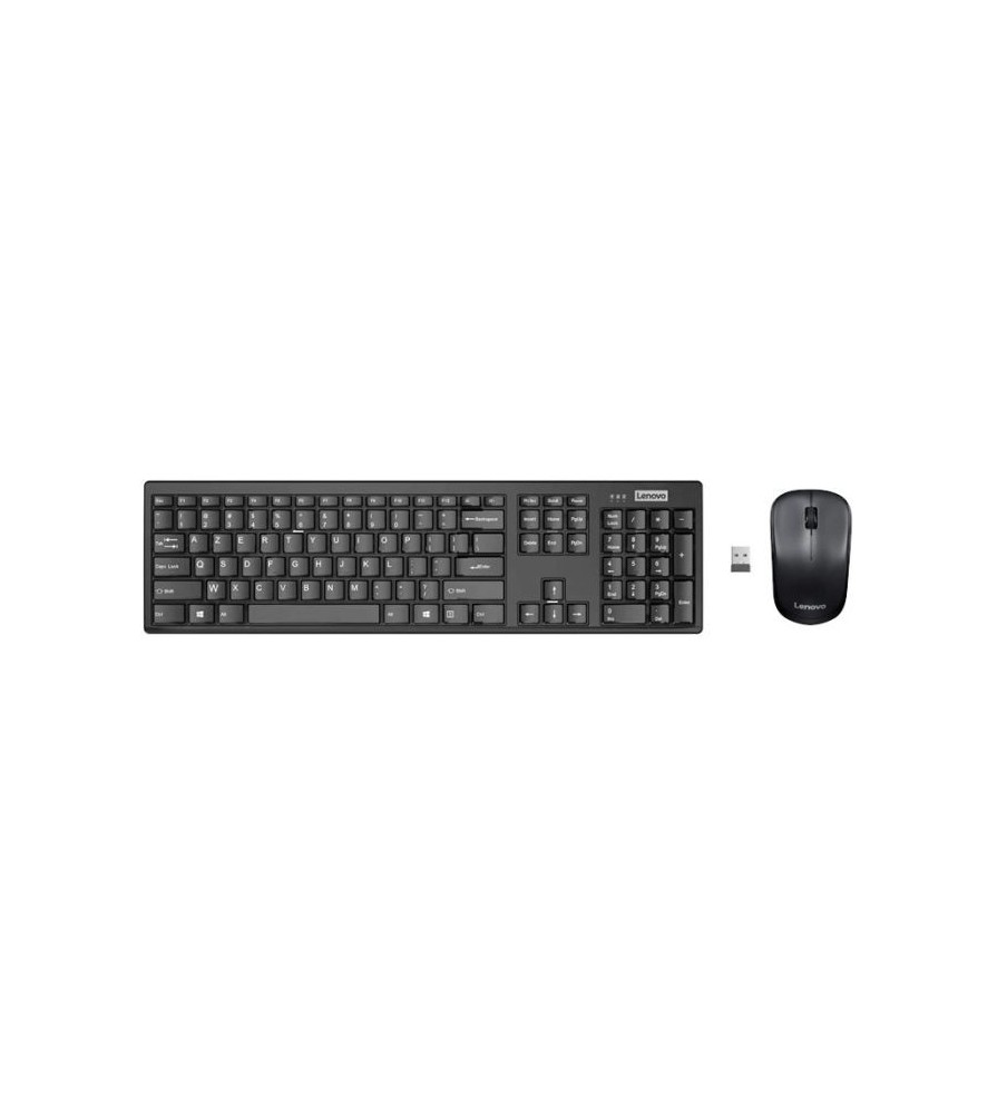 Ensemble Clavier + Souris Sans Fil LENOVO 100 AZERTY FRANÇAIS - Noir Ensemble Clavier + Souris Sans Fil LENOVO 100 AZERTY FRANÇAIS - Noir