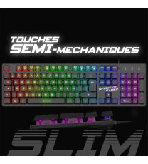 Clavier Gamer Filaire Spirit of Gamer CLA-PK1FR Semi-Mécaniques / RGB 3 Modes
