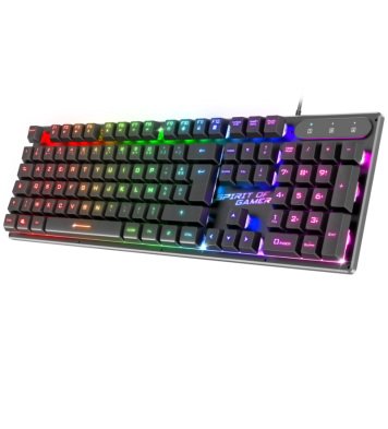 Clavier Gamer Filaire Spirit of Gamer CLA-PK1FR Semi-Mécaniques / RGB 3 Modes