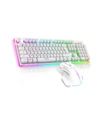 Pack Gamer Filaire Clavier Semi Mécanique + Souris SOG ULTIMATE 600 ARTIC, RGB Blanc