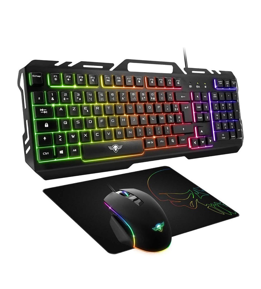 Pack Gaming Spirit Of Gamer 3en1: Clavier + Souris + Tapis PRO-MK5 RGB - Noir