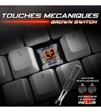 Clavier Gamer Filaire SPIRIT OF GAMER XPERT K350 RGB Switch Marron - Gris