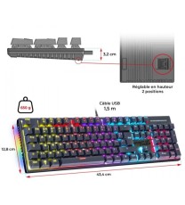 Clavier Gamer Filaire SPIRIT OF GAMER XPERT-K250 RGB - Noir