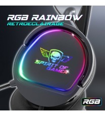 Casque Micro Gaming Spirit of Gamer PRO-H6 DARK / RGB / Noir