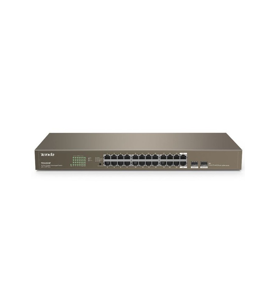 Switch de bureau TENDA TEG1024F à 24 ports avec 2 emplacements SFP Switch de bureau TENDA TEG1024F à 24 ports avec 2 emplacements SFP