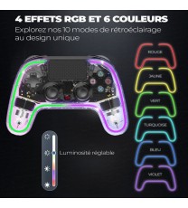 Manette de Jeu Sans Fil SPIRIT OF GAMER NÉON RGB - Transparente