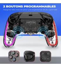 Manette de Jeu Sans Fil SPIRIT OF GAMER NÉON RGB - Transparente