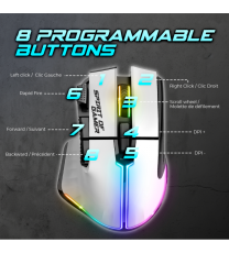Souris Gaming Spirit Of Gamer Sans Fil PRO-M5 RGB 800DPI - Blanc