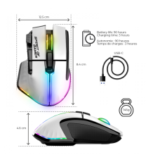 Souris Gaming Spirit Of Gamer Sans Fil PRO-M5 RGB 800DPI - Blanc