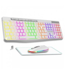 Ensemble Clavier Et Souris Gamer Sans Fil Advance R-type Cls-3100 Rgb – Blanc