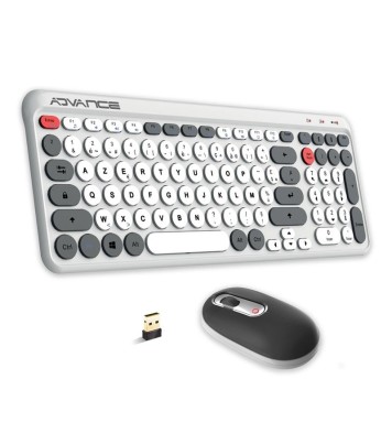 Ensemble Clavier et Souris Sans Fil Advance ERGOSTYLE / Blanc