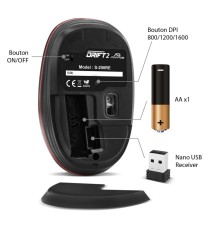 Souris Sans Fil ADVANCE Drift 2 - Noir&Rouge