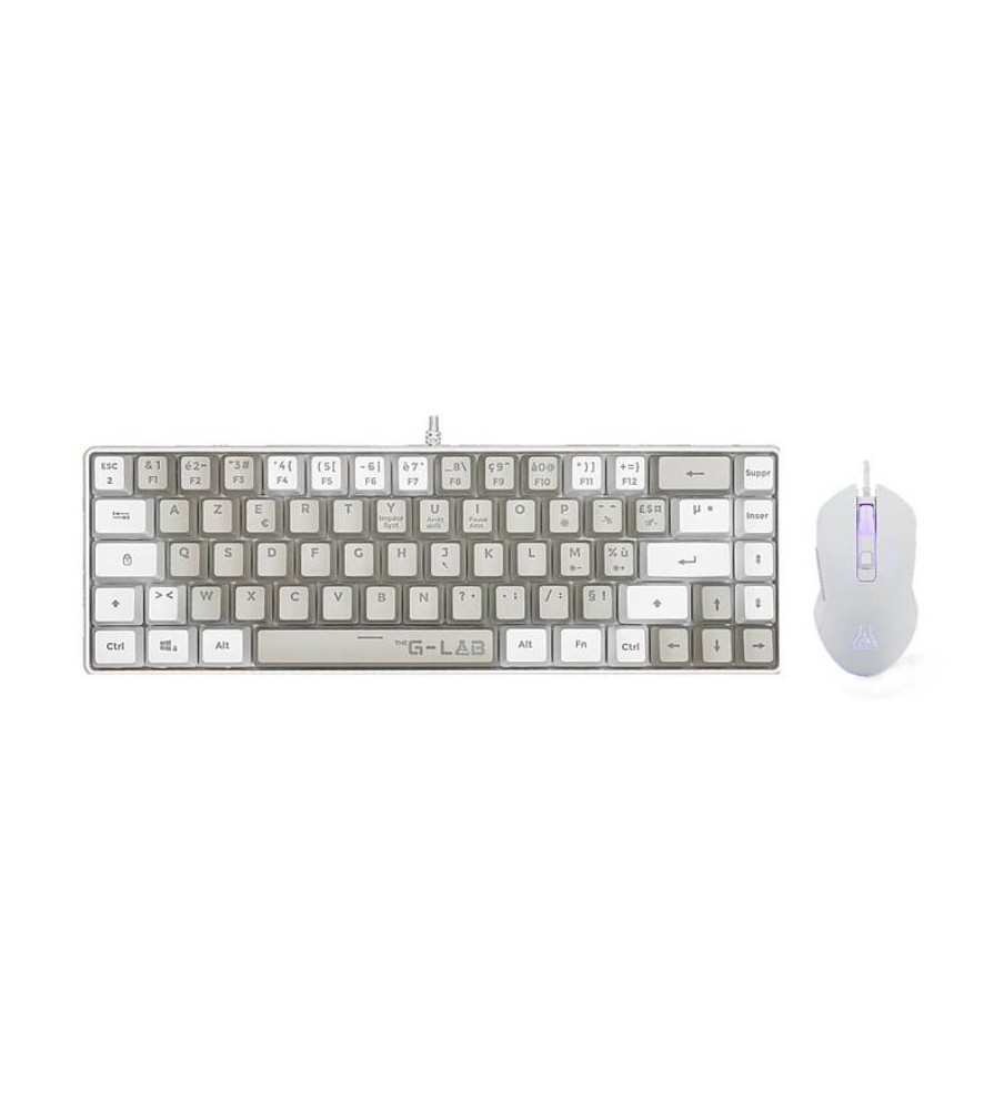Pack Clavier & Souris Gaming G-Lab Combo HYDROGEN 2 en 1 - Gris et Blanc