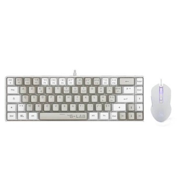 Pack Clavier & Souris Gaming G-Lab Combo HYDROGEN 2 en 1 - Gris et Blanc