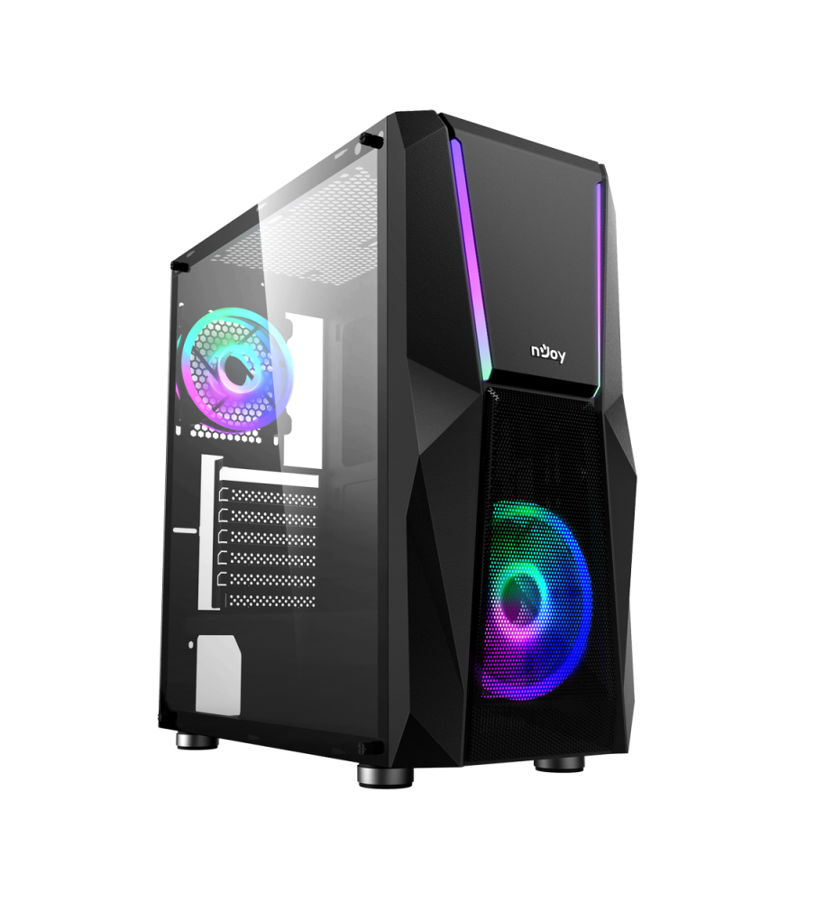 Boîtier Gamer NJOY FORT PC CASE ARGB / ATX & Micro ATX / Noir
