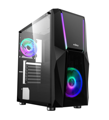 Boîtier Gamer NJOY FORT PC CASE ARGB / ATX & Micro ATX / Noir