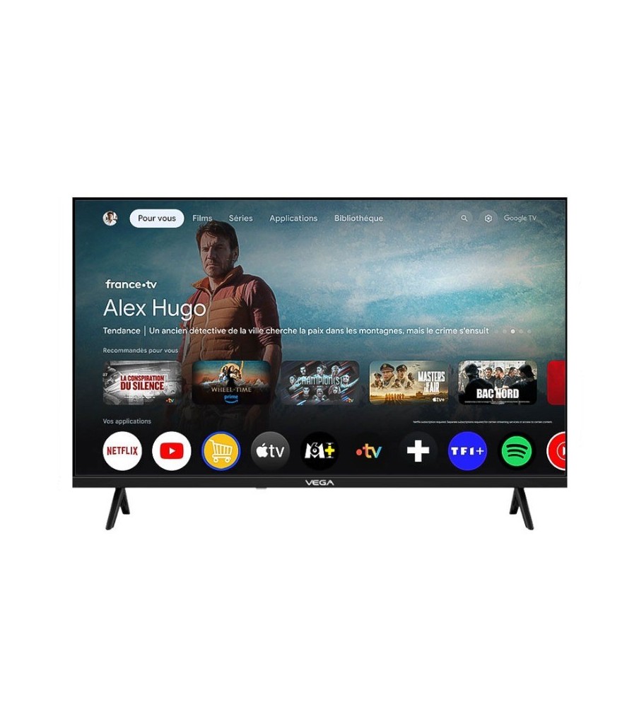 Tv VEGA 43" Smart Qled FHD Avec Récepteur Intégré - Noir
