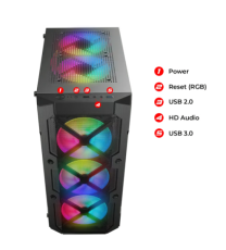 Boitier PC Spirit of Gamer REBEL XT DARK - ATX - 4 Fan - ARGB