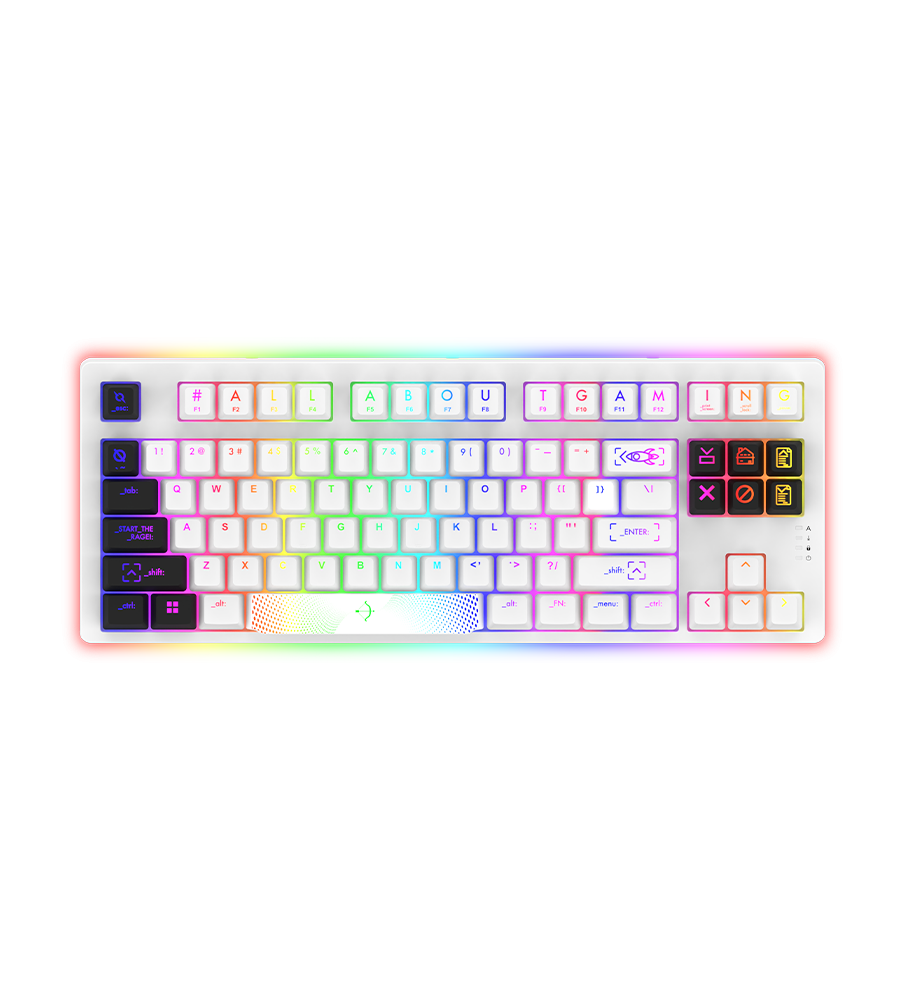 Clavier Gamer MÉCANIQUE AQIRYS ALUDRA TKL 100% ANTI-GHOSTING RGB Blanc