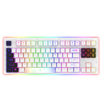 Clavier Gamer MÉCANIQUE AQIRYS ALUDRA TKL 100% ANTI-GHOSTING RGB Blanc