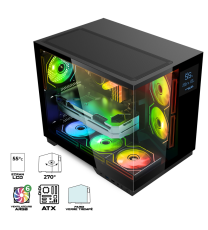 Boitier PC Spirit of Gamer Viper CRX DARK - ATX,mATX,ITX - LCD intégré - 6 Fan - ARGB