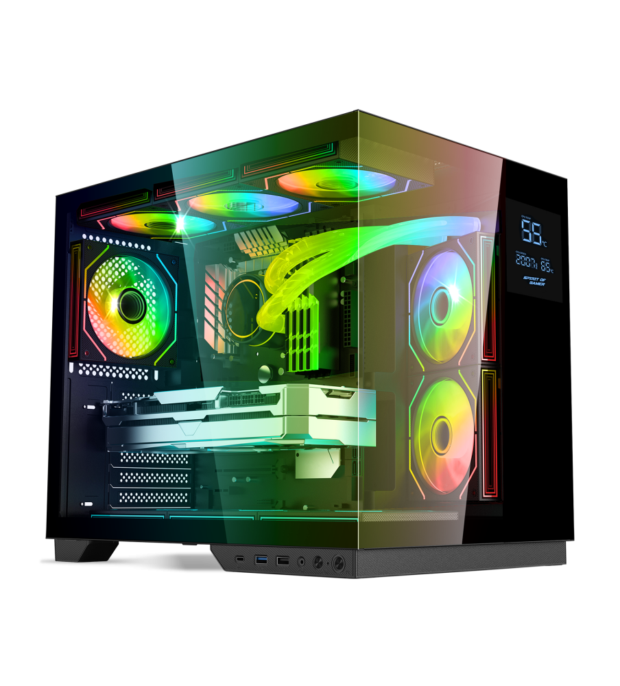 Boitier PC Spirit of Gamer Viper CRX DARK - ATX,mATX,ITX - LCD intégré - 6 Fan - ARGB
