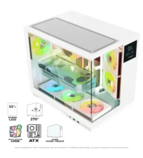 Boitier PC Spirit of Gamer VIPER CRX ARTIC - ATX,mATX,ITX - LCD intégré - 6 Fan - ARGB