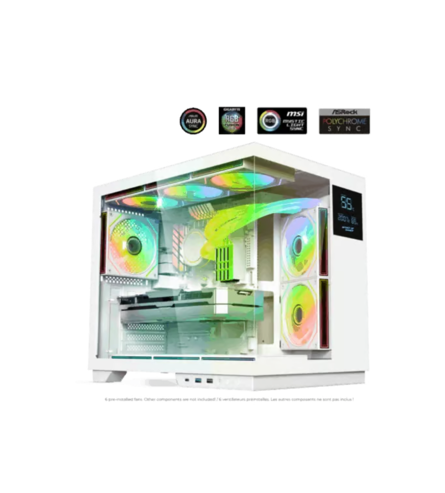 Boitier PC Spirit of Gamer VIPER CRX ARTIC - ATX,mATX,ITX - LCD intégré - 6 Fan - ARGB