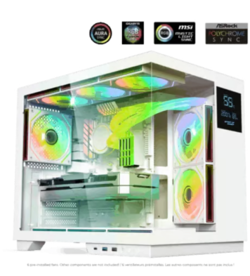 Boitier PC Spirit of Gamer VIPER CRX ARTIC - ATX,mATX,ITX - LCD intégré - 6 Fan - ARGB