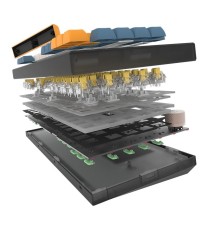 Clavier Gamer Sans Fil AQIRYS LIBERTAS RGB Switch bleu - Blanc