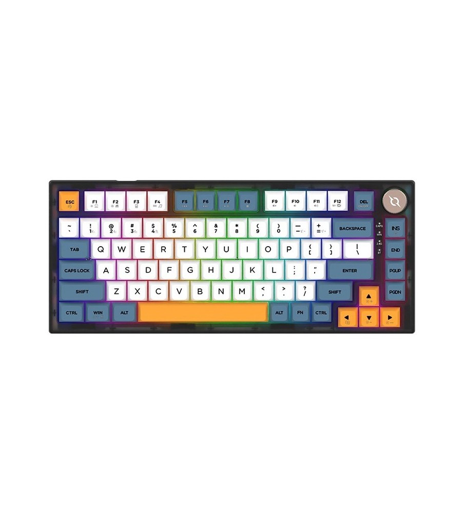 Clavier Gamer Sans Fil AQIRYS LIBERTAS RGB Switch bleu - Blanc