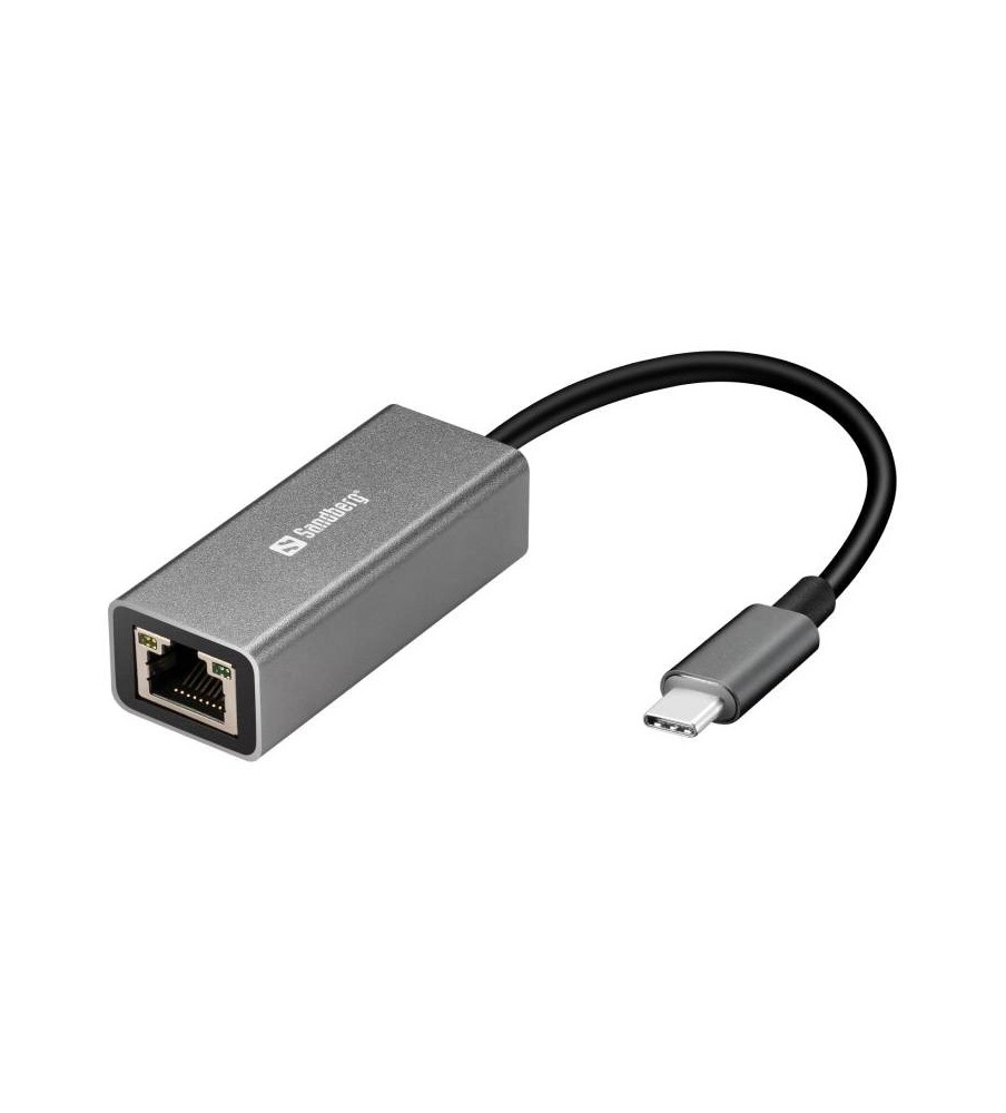 Adaptateur réseau SANDBERG USB Type-C vers RJ45 - Inox