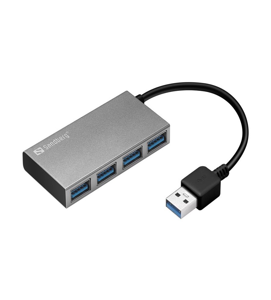 Hub USB SANDBERG USB 3.0 4 Port - Gris