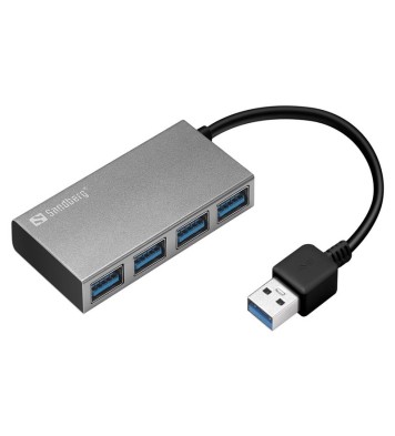 Hub USB SANDBERG USB 3.0 4 Port - Gris