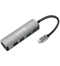 Station d'accueil SANDBERG Dock USB-C HDMI+3xUSB+PD - Gris