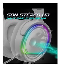 Micro Casque Gamer Filaire SPIRIT OF GAMER PRO H6 ARTIC RGB - Blanc