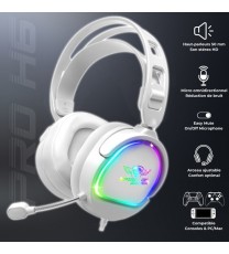 Micro Casque Gamer Filaire SPIRIT OF GAMER PRO H6 ARTIC RGB - Blanc