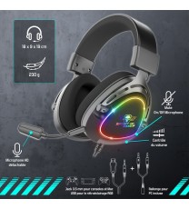Micro Casque Spirit Of Gamer Elite H40 RGB Noir