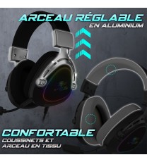 Micro Casque Spirit Of Gamer Elite H40 RGB Noir