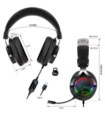 Micro Casque Gamer Filaire SPIRIT OF GAMER XPERT H600 RGB - Noir