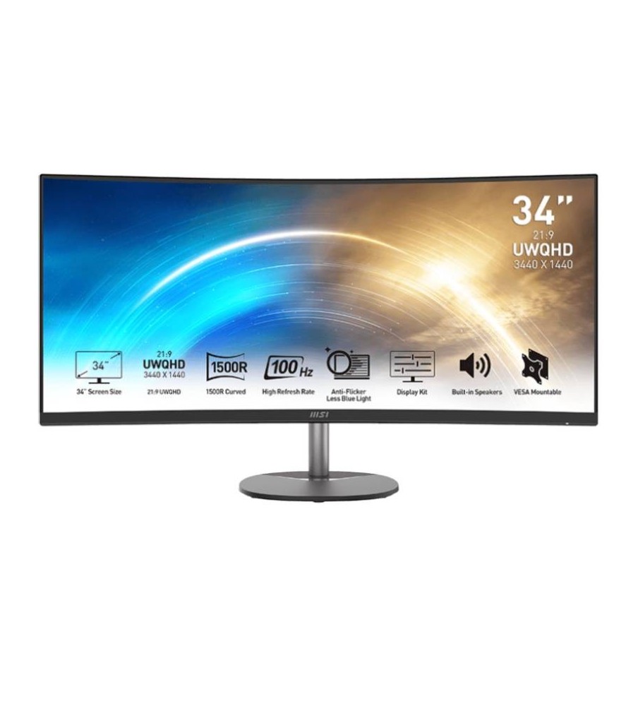 Ecran MSI Pro MP341CQ 34'' UWQHD Incurvé 100 Hz -Noir