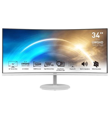 Ecran MSI Pro MP341CQW 34'' UWQHD Incurvé 100 Hz - Blanc