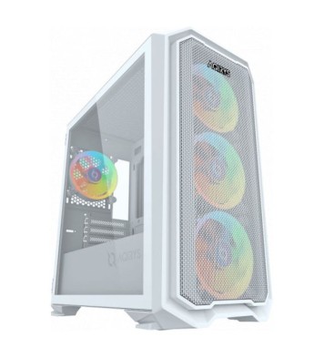Boitier Gamer AQIRYS WEZEN Mini Tour MATX 4 FANS RGB - Blanc